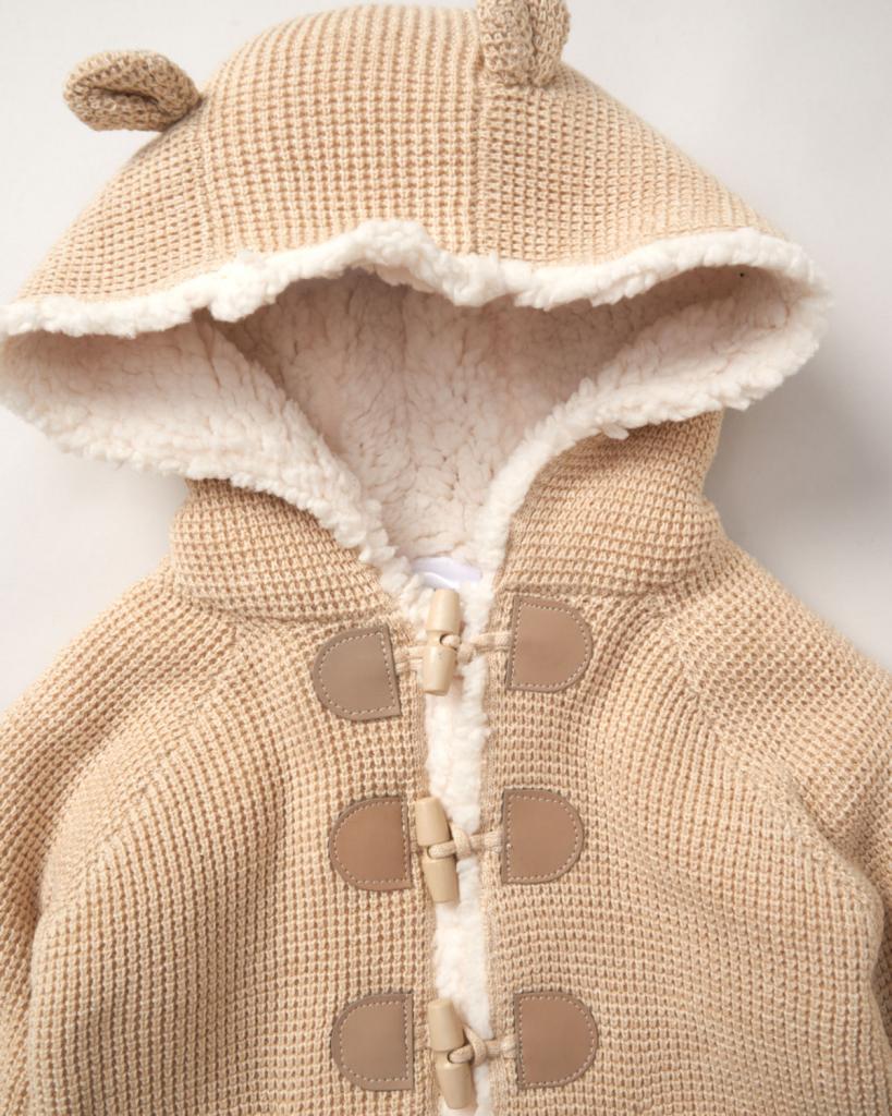 Beige Borg & Knit Cardigan – by Rock-a-Bye Baby (0–6 Months) - Image 3