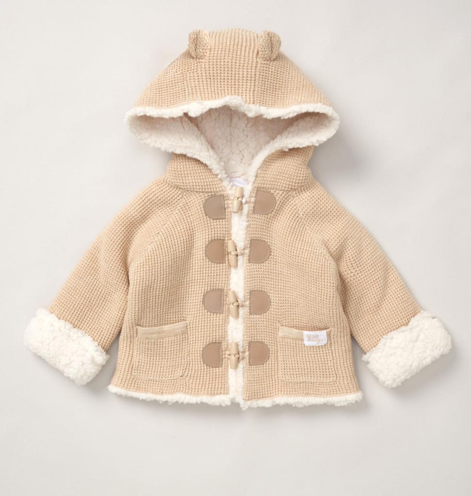 Beige Borg & Knit Cardigan – by Rock-a-Bye Baby (0–6 Months) - Image 2