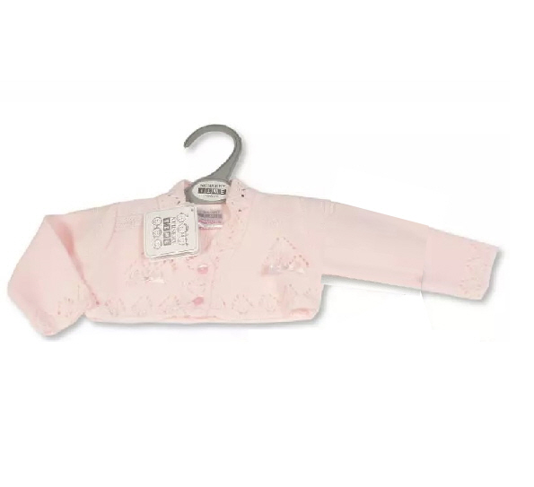 Small Bows Knitted Bolero – by Nursery Time (3–9 Months) FINAL CLEARANCE‼️