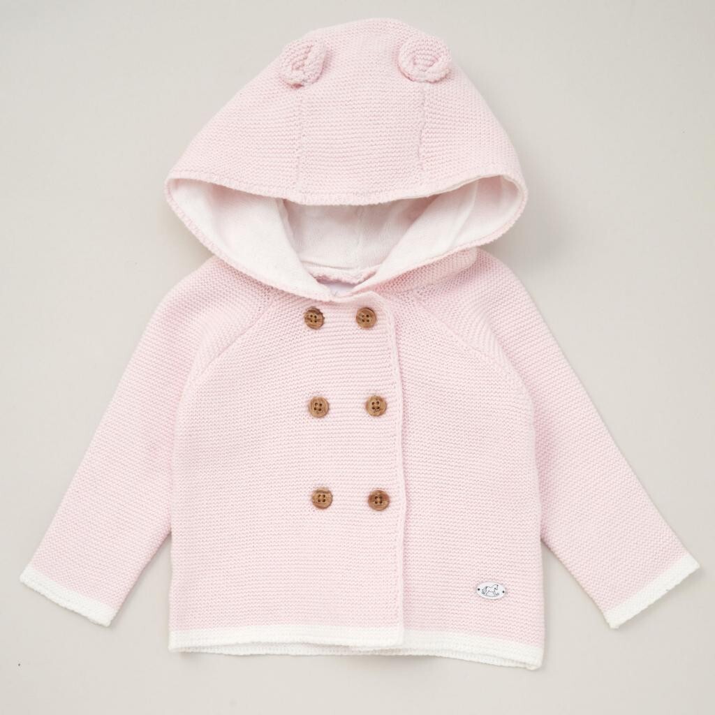 Pink Hooded Double Knit Cardigan – by Rock-a-Bye Baby (0–12 Months) - Image 2
