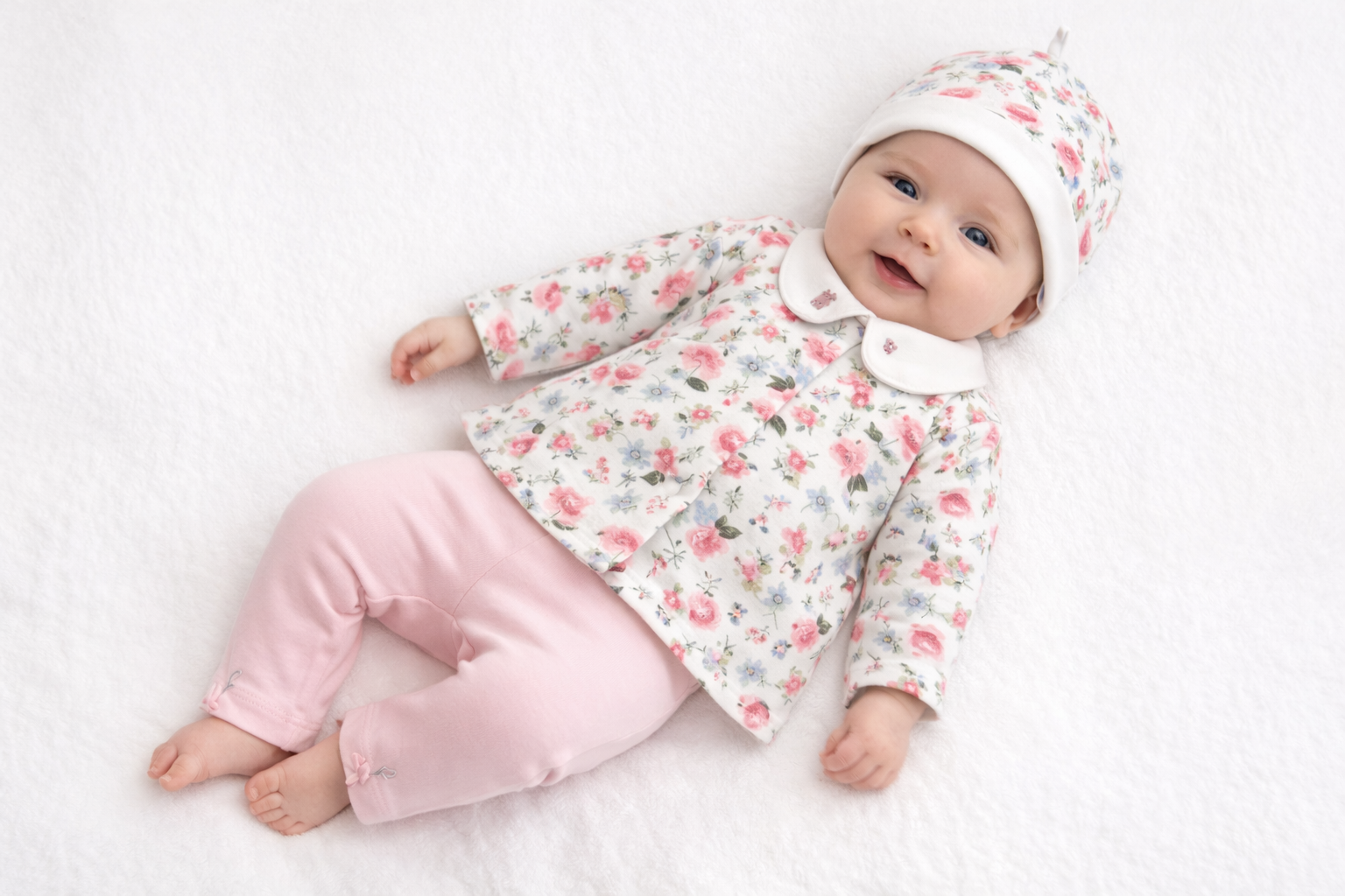 Floral 4-Piece Set – by Cutey Pie (6–9 Months)