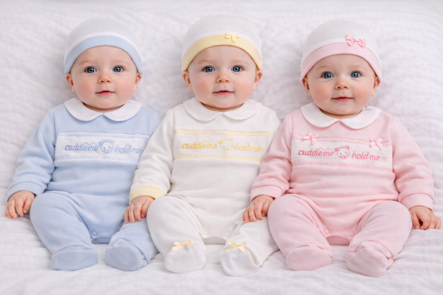 Smocked Cuddle Me All-in-One Set – by My Little Chick (Newborn–6 Months)