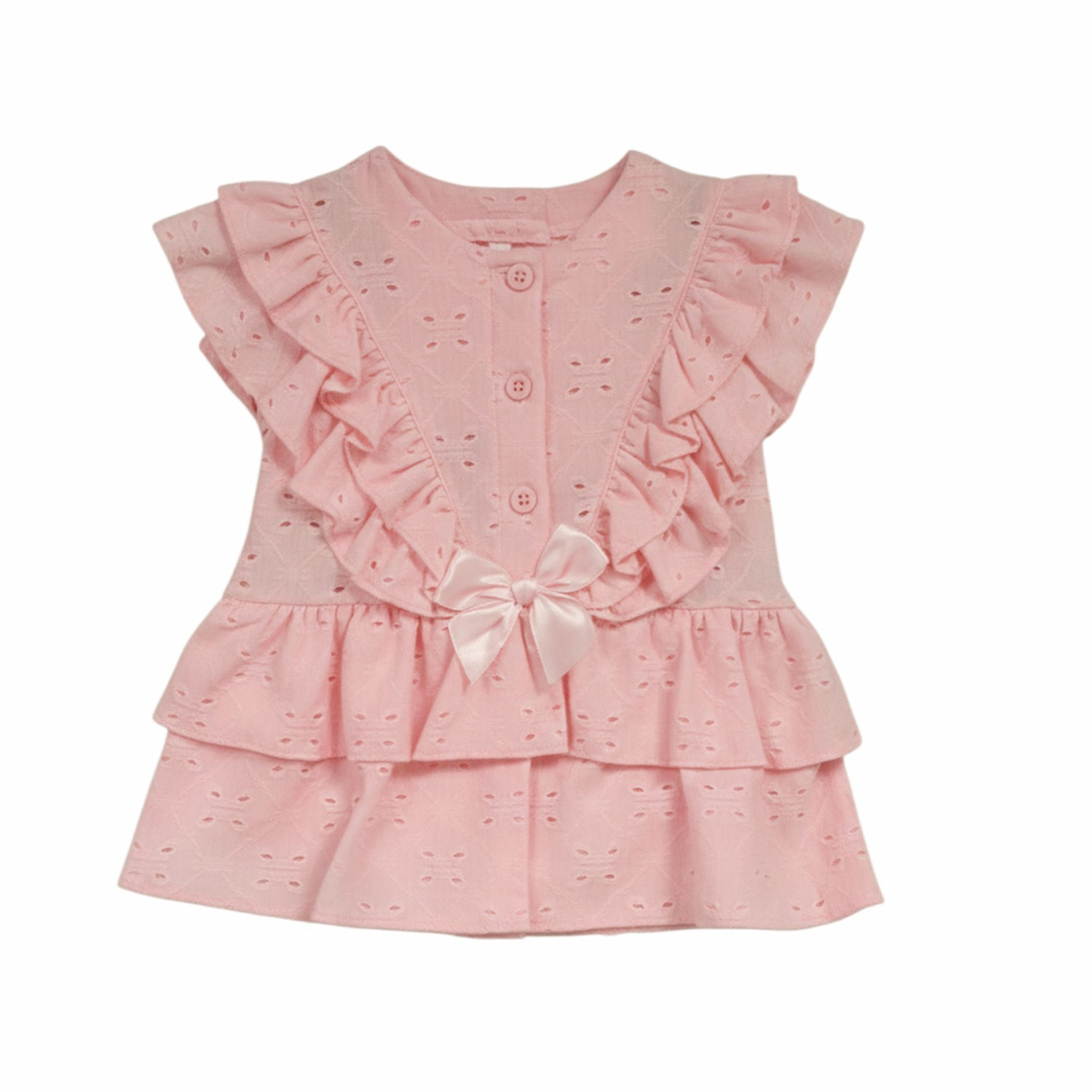 Broderie Anglaise Tiered Romper Dress – by My Little Chick (Newborn–6 months - Image 2