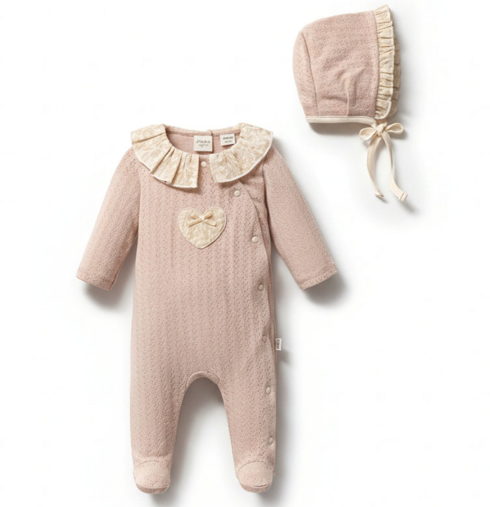 Smocked Floral & Pointelle All-in-One Set – by Tongs Baby (0–6 Months) - Image 2