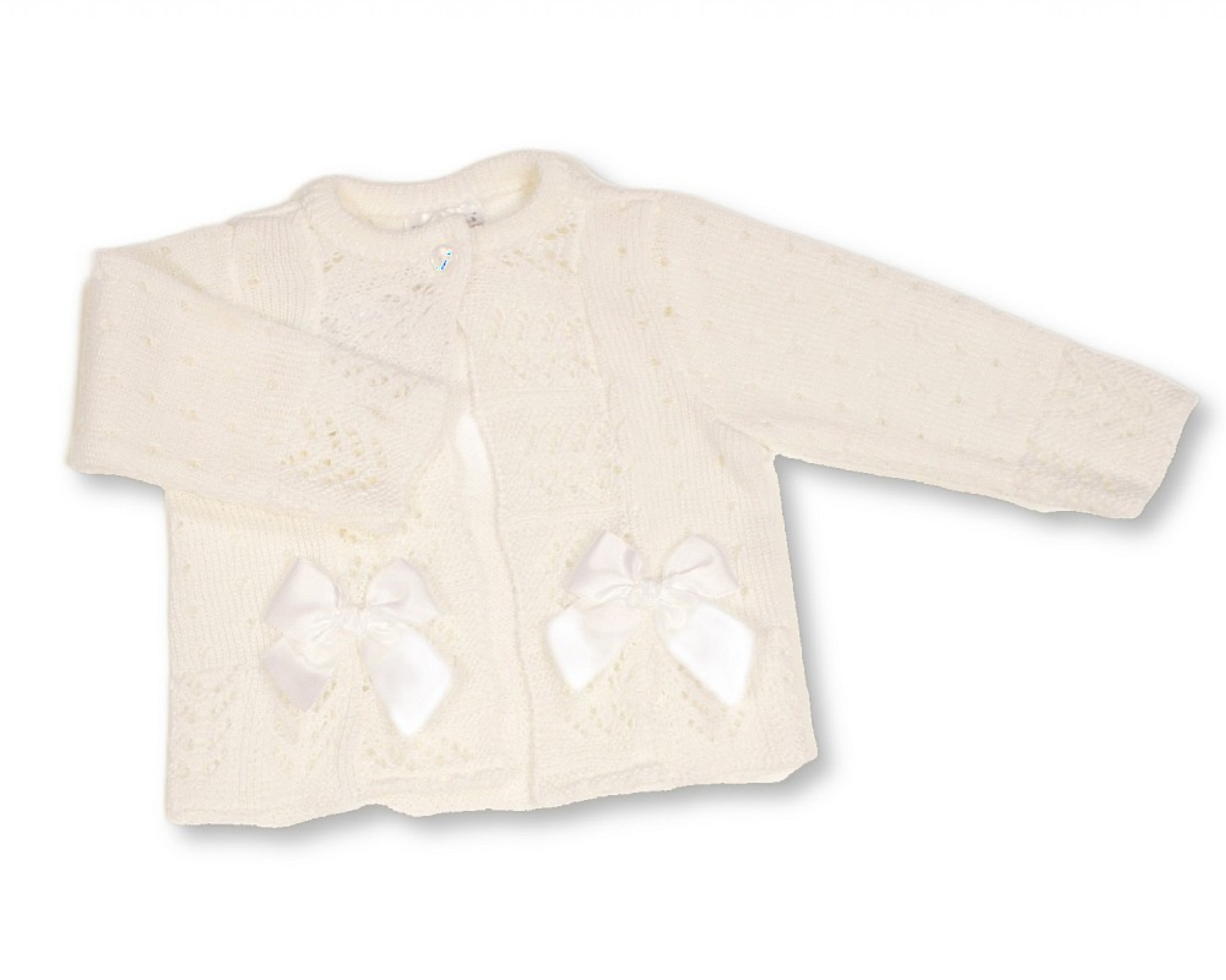 Fancy Knit Bow Cardigan – by Nursery Time (Newborn–9 Months) - Image 3