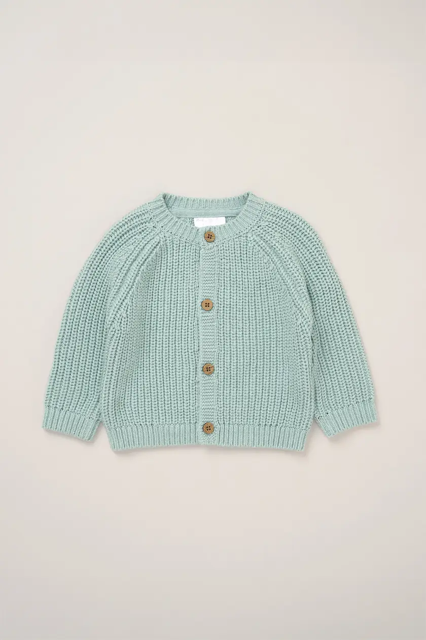 Sage Little Star Knitted Cardigan – by Rock-a-Bye Boutique (0–6 Months) - Image 2