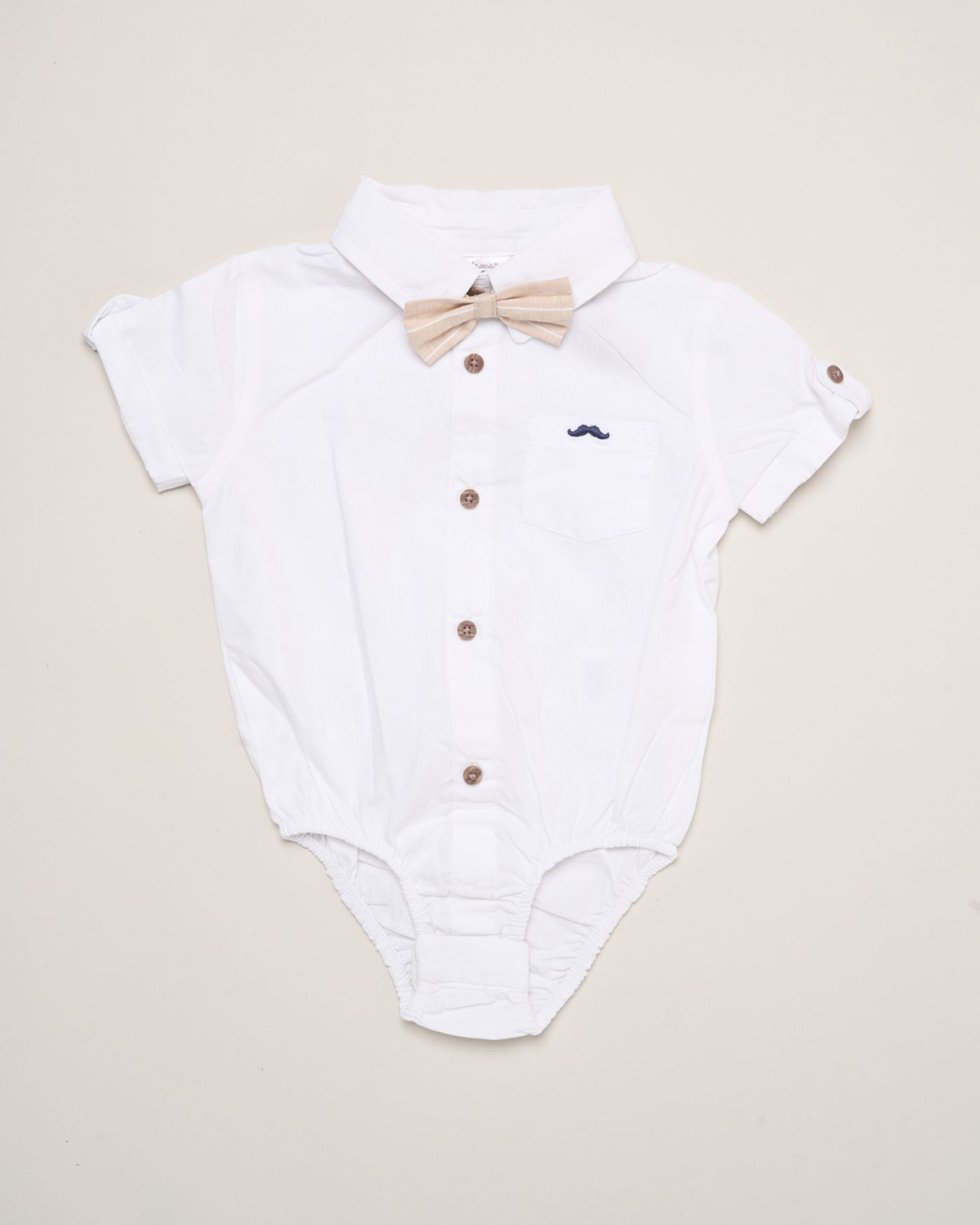 Biscuit & White Bow Tie Set with Braces – by Little Gent (9–24 months) - Image 3