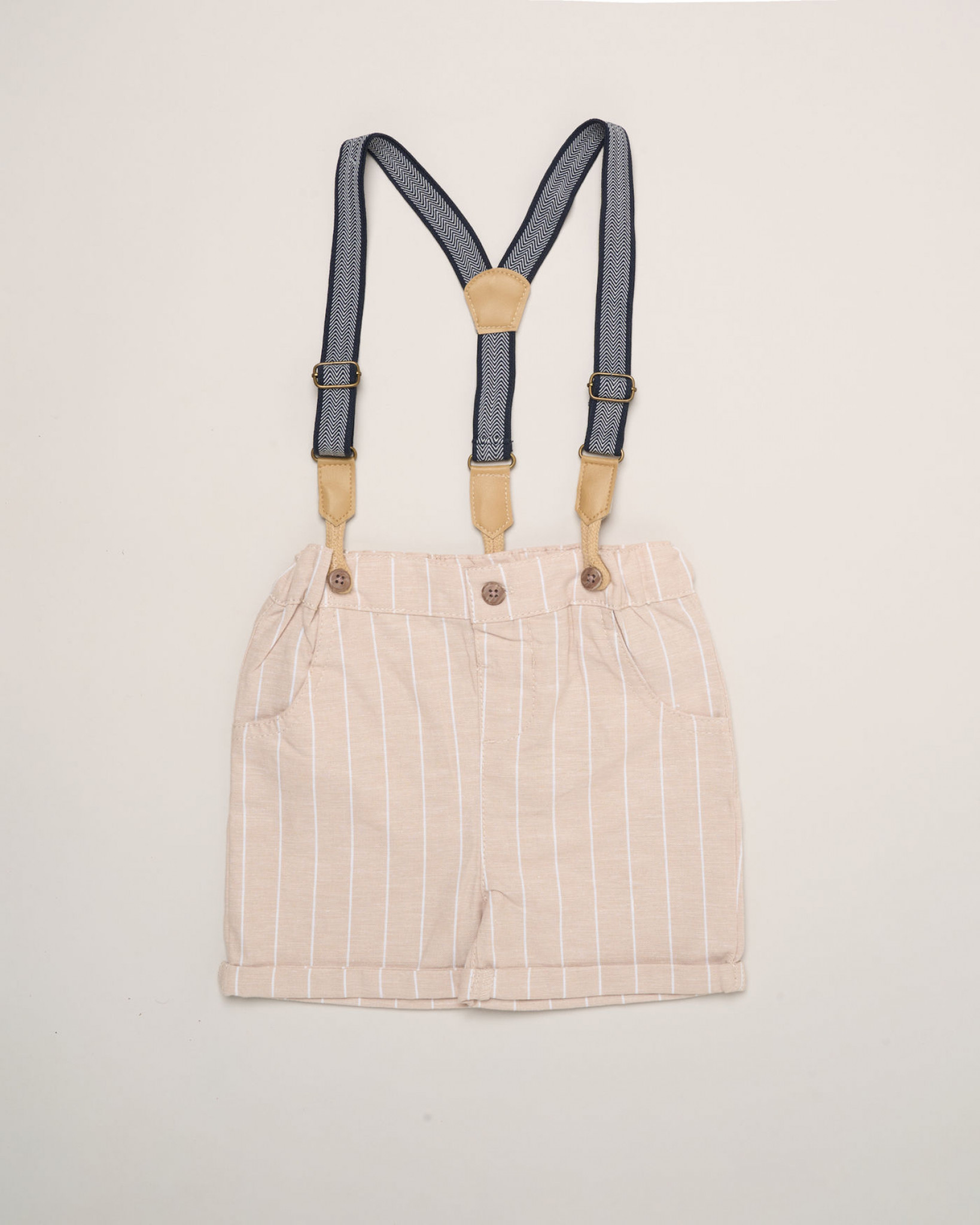 Biscuit & White Bow Tie Set with Braces – by Little Gent (9–24 months) - Image 4