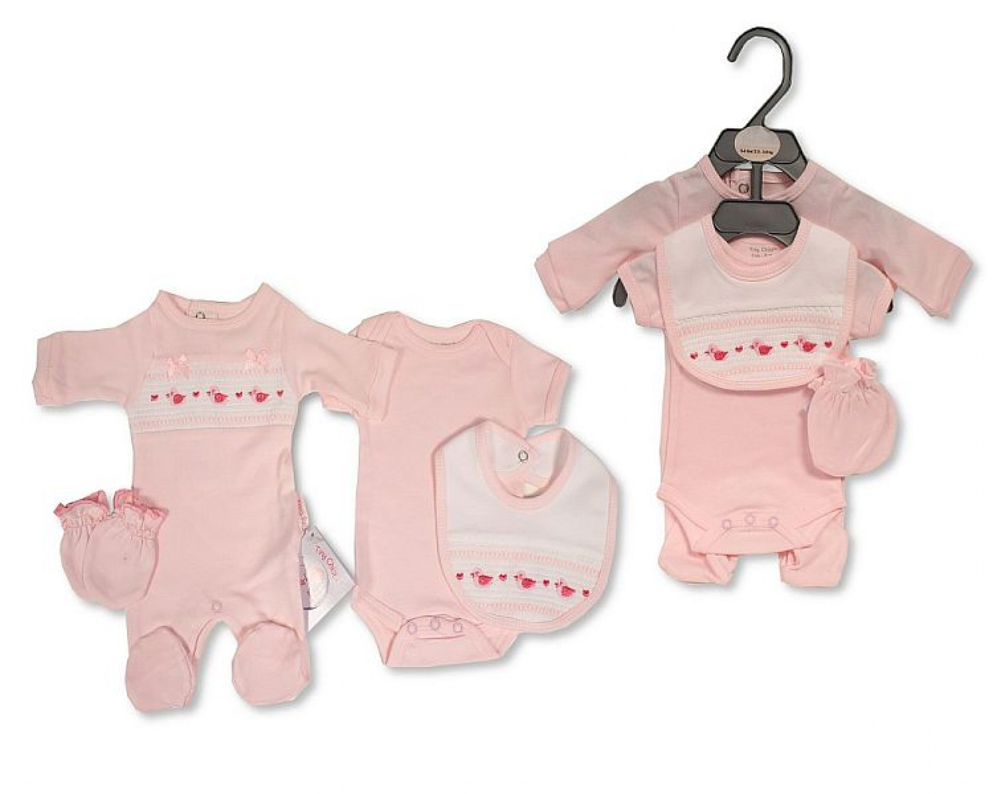 Smocked “Ducks” 4 Piece Gift Set – by Tiny Chick (3–8 lbs) - Image 2