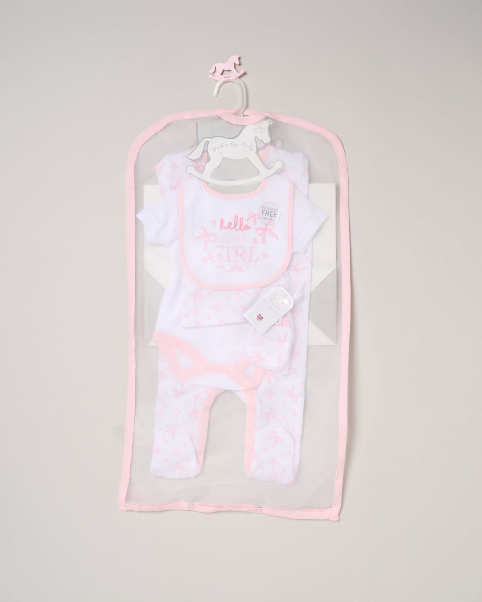 “Hello Sweet Girl” 5 Piece Layette Set – by Rock-a-Bye Boutique (Newborn–6 Months) - Image 9