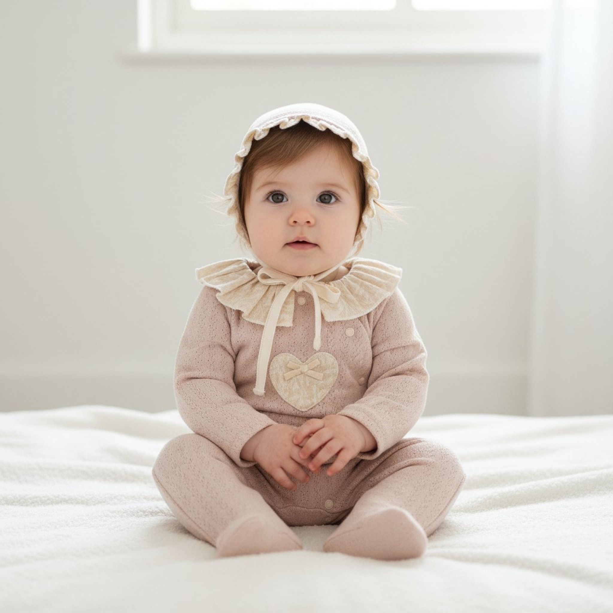 Smocked Floral & Pointelle All-in-One Set – by Tongs Baby (0–6 Months)