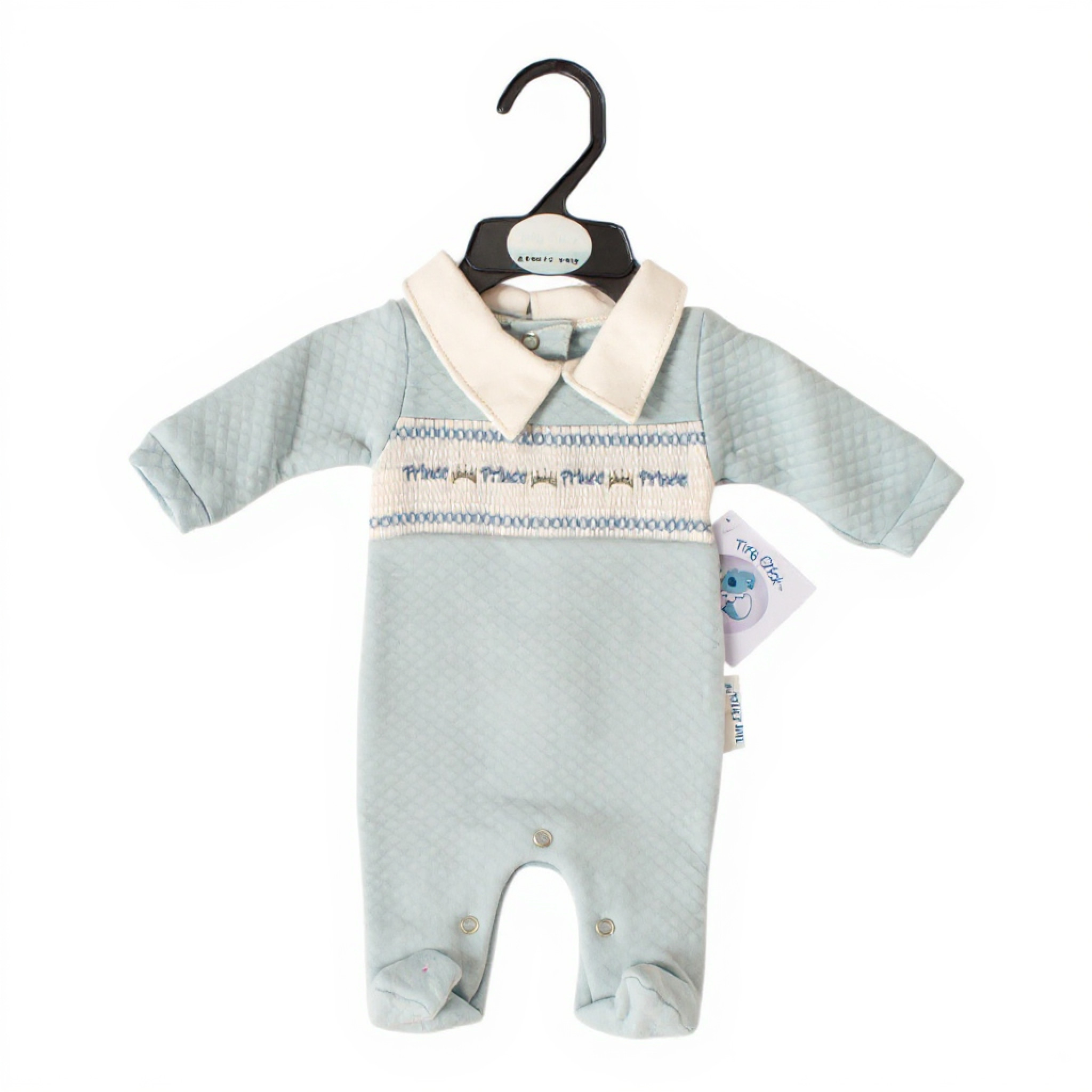 Smocked Prince All-In-One – by Tiny Chick (3–8 lbs) - Image 2
