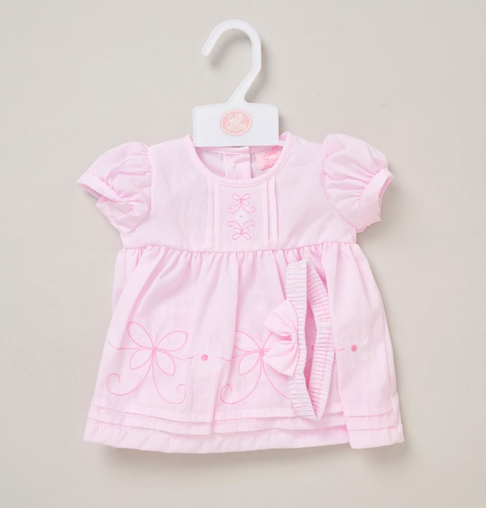 Pink Butterfly Dress with Pants and Headband – by Rock a Bye Boutique (9–12 Months) LAST ONE‼️ - Image 2