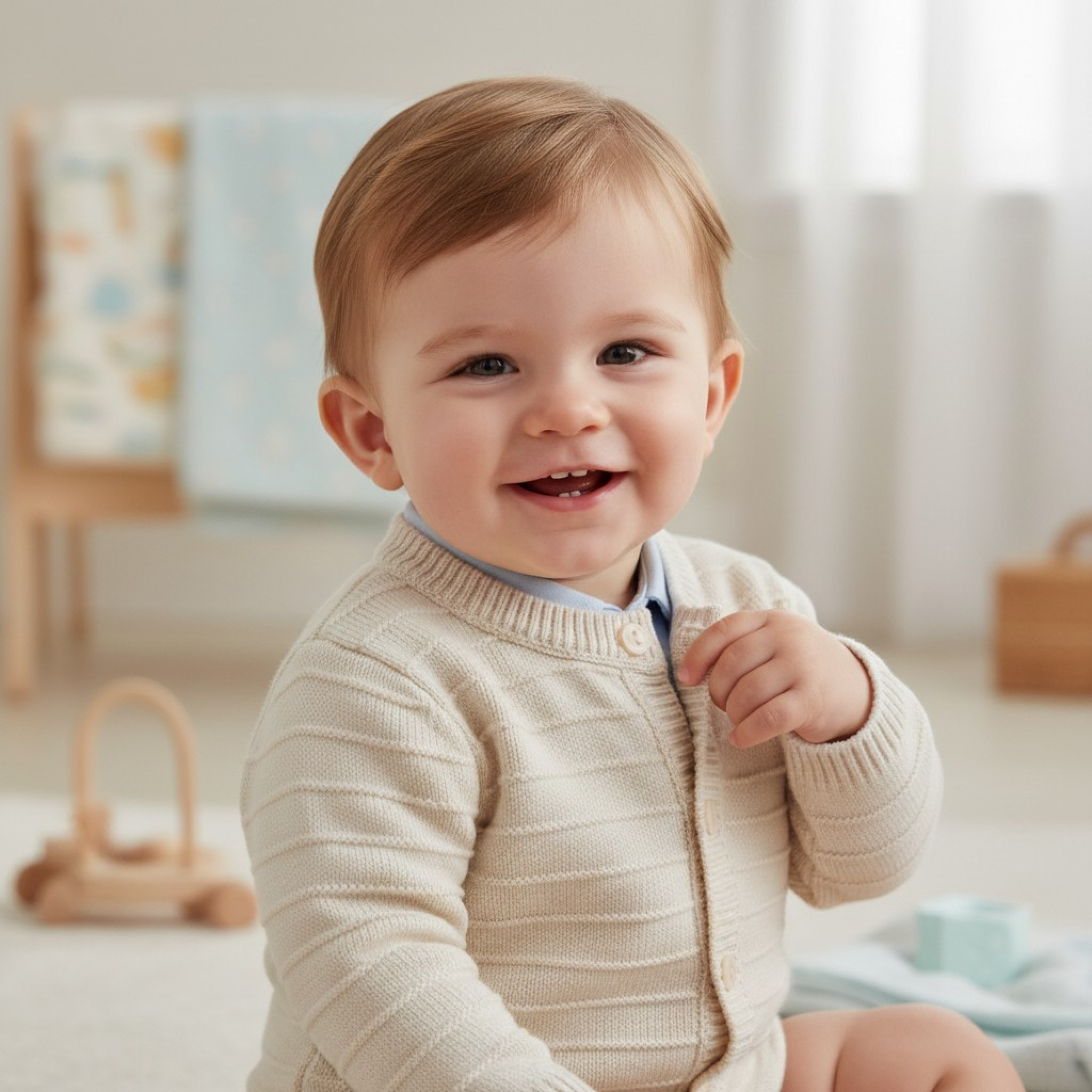 Natural Daniel Cardigan – by Pex (9–24 Months)