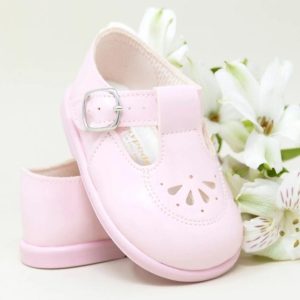 Pink Patent Punch Hole Detail First Walker Shoes (Size 2)