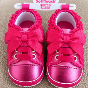 Organza Gripper Sole Trainers – by Soft Touch (3–6 Months) FINAL CLEARANCE‼️