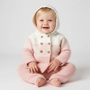 Pink Knitted Cotton Cardigan Set – by Rock A Bye Boutique (0–12 Months)
