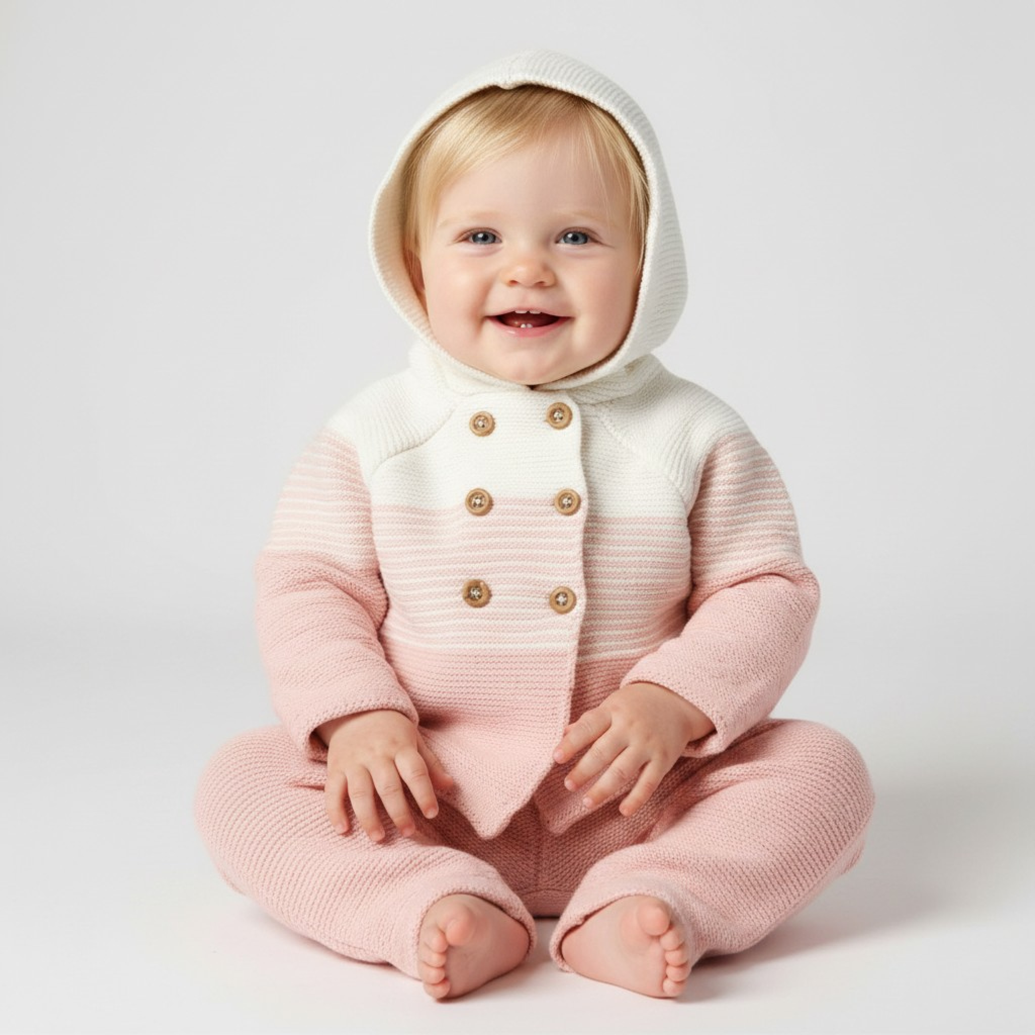 Pink Knitted Cotton Cardigan Set – by Rock A Bye Boutique (0–12 Months)