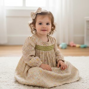 Smocked Floral Cotton Dress – by All About Emma (12–24 Months)