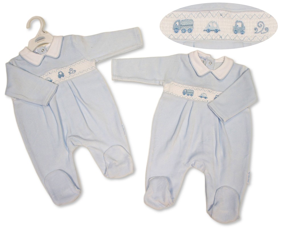 Smocked Velour "Vehicles" All In One – by My Little Chick (0–6 Months) - Image 2