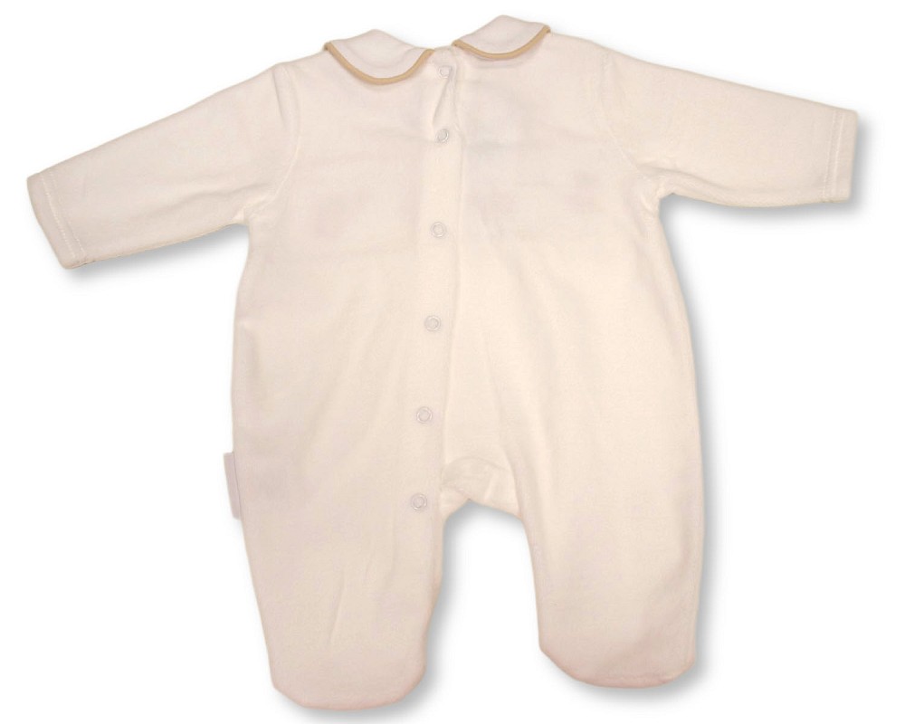 Smocked Velour "Teddy" All In One – by My Little Chick (0–6 Months) - Image 3