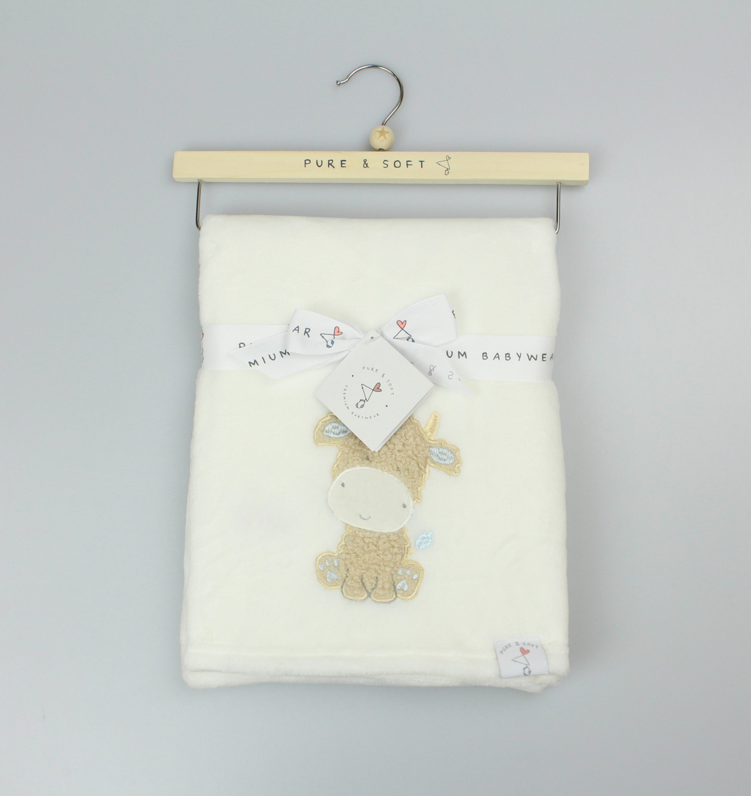 Plush Highland Cow Fleece Baby Wrap – by Pure & Soft - Image 2