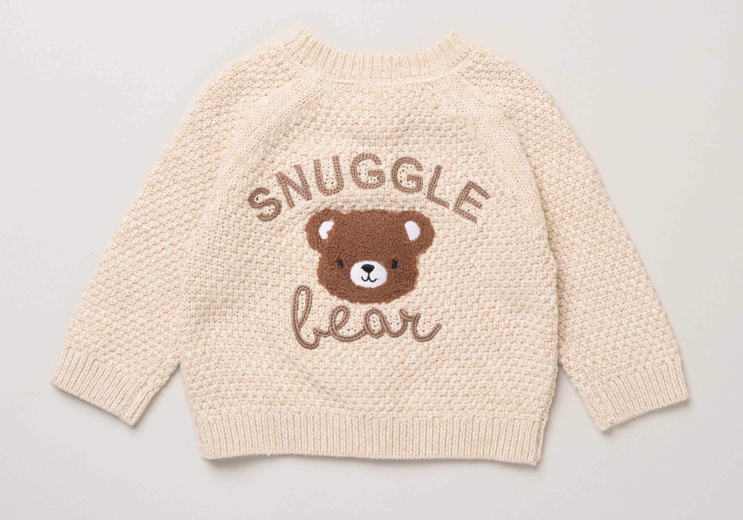 Cream "Snuggle Bear" Cotton Cardigan – by Rock A Bye Boutique (0–12 Months) - Image 2