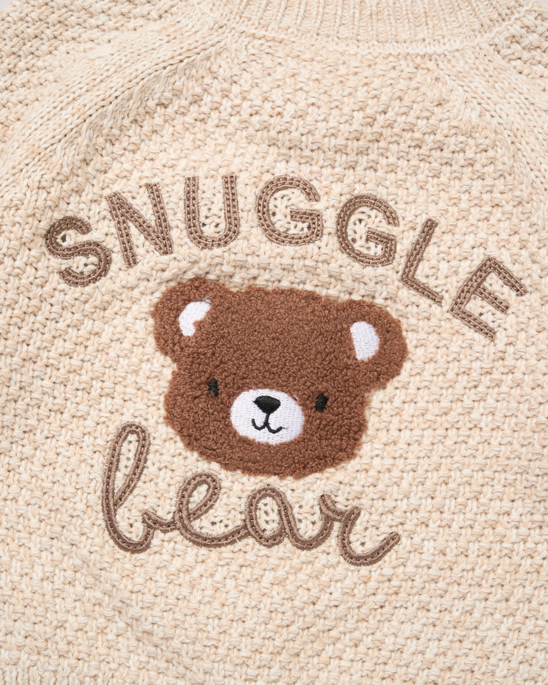 Cream "Snuggle Bear" Cotton Cardigan – by Rock A Bye Boutique (0–12 Months) - Image 4
