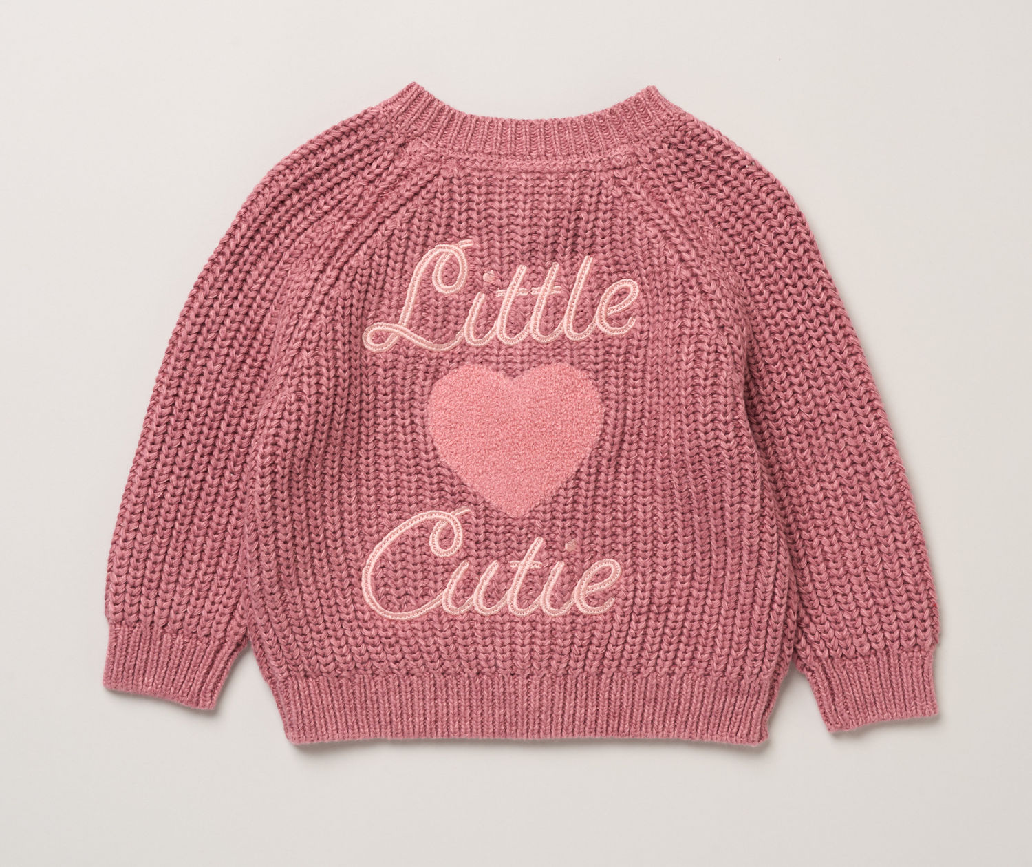 Dusky Pink "Little Cutie" Cotton Cardigan – by Rock A Bye Boutique (0–12 Months) - Image 2
