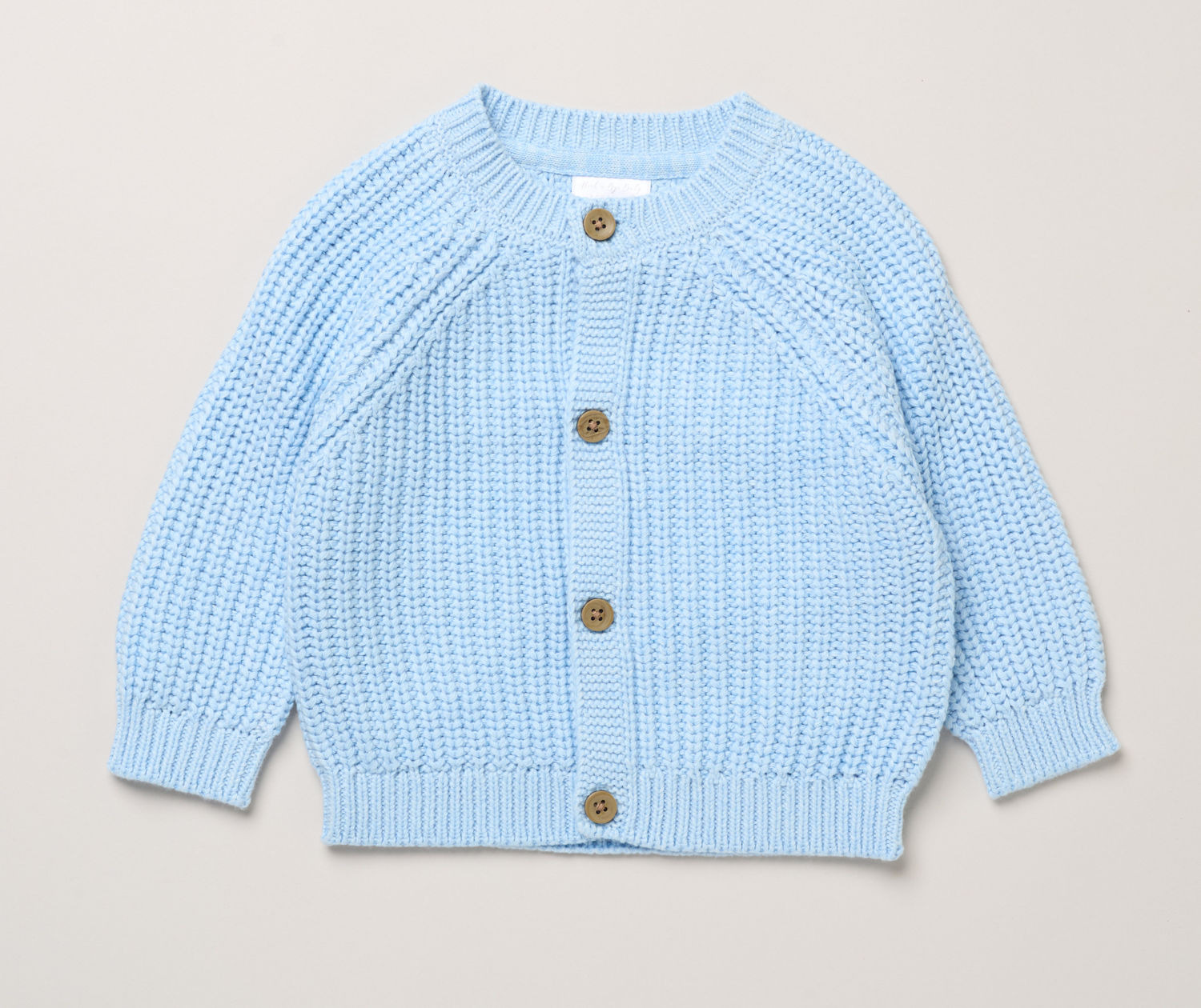 Sky Blue "Teddy Club" Cotton Cardigan – by Rock A Bye Boutique (0–12 Months) - Image 3