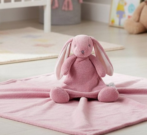 Dusky Pink Bunny Rabbit Comforter & Blanket Set – by Snuggle Baby
