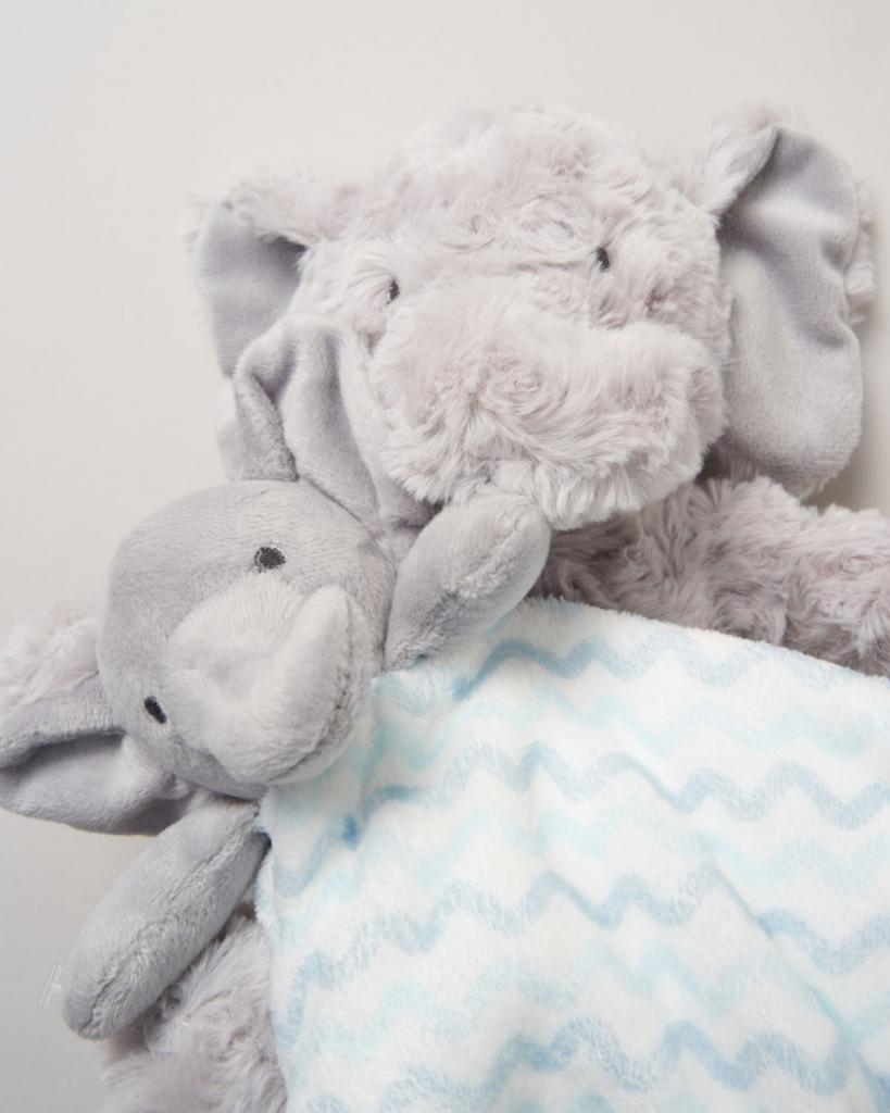 Sky Blue Elephant Soft Toy & Comforter Set – by Snuggle Tots - Image 2