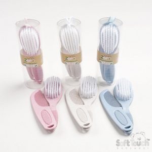 Deluxe Wheat Fibre Baby Brush & Comb Set – by Soft Touch Zero