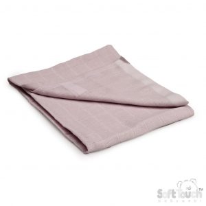 Pink 100% Cotton Muslin Square 70x70cm – by Soft Touch