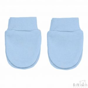 Sky Blue Cotton Baby Scratch Mitts – by Soft Touch