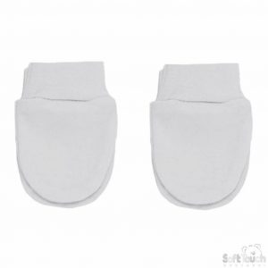 White Cotton Baby Scratch Mitts – by Soft Touch