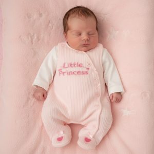 Quilted “Little Princess” Pinafore Dungaree & Top Set (3–8 lbs) – by Tiny Chick