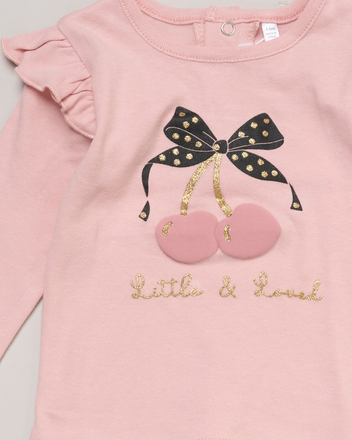 Cream Furry Gilet, Sequin Cherry Top & Leggings Set – by Lily & Jack (0–9 Months) - Image 5