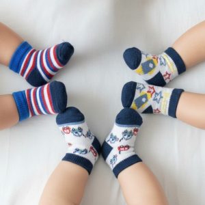 Triple Pack Cars, Stripes & Stars Baby Socks – by Nursery Time (0–3 Months)
