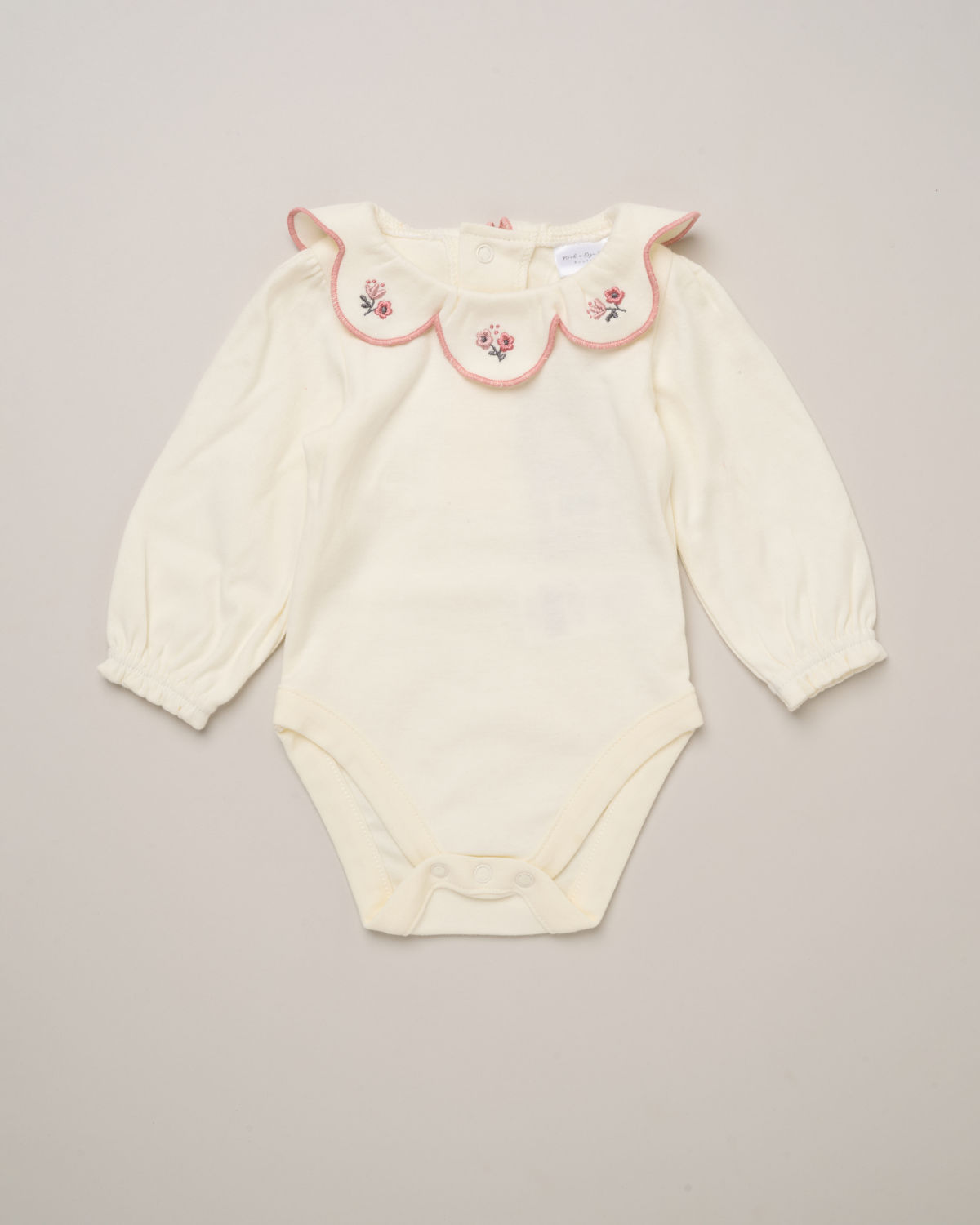 Rose Pink Velour Scalloped Floral Dungaree & Bodysuit Set – by Rock A Bye Boutique (3–9 Months) - Image 4